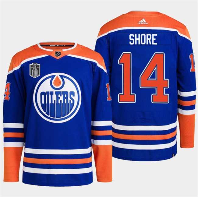 Mens Edmonton Oilers #14 Mattias Ekholm Royal 2024 Stanley Cup Final Patch Stitched Jersey Dzhi->edmonton oilers->NHL Jersey